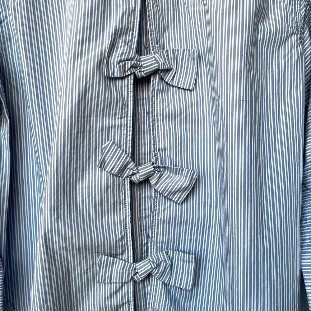 NWT Free People Tie It In A Bow Oversized Striped Button Down Shirt XS - Picture 12 of 13